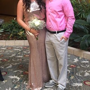 Floor length sequin dress